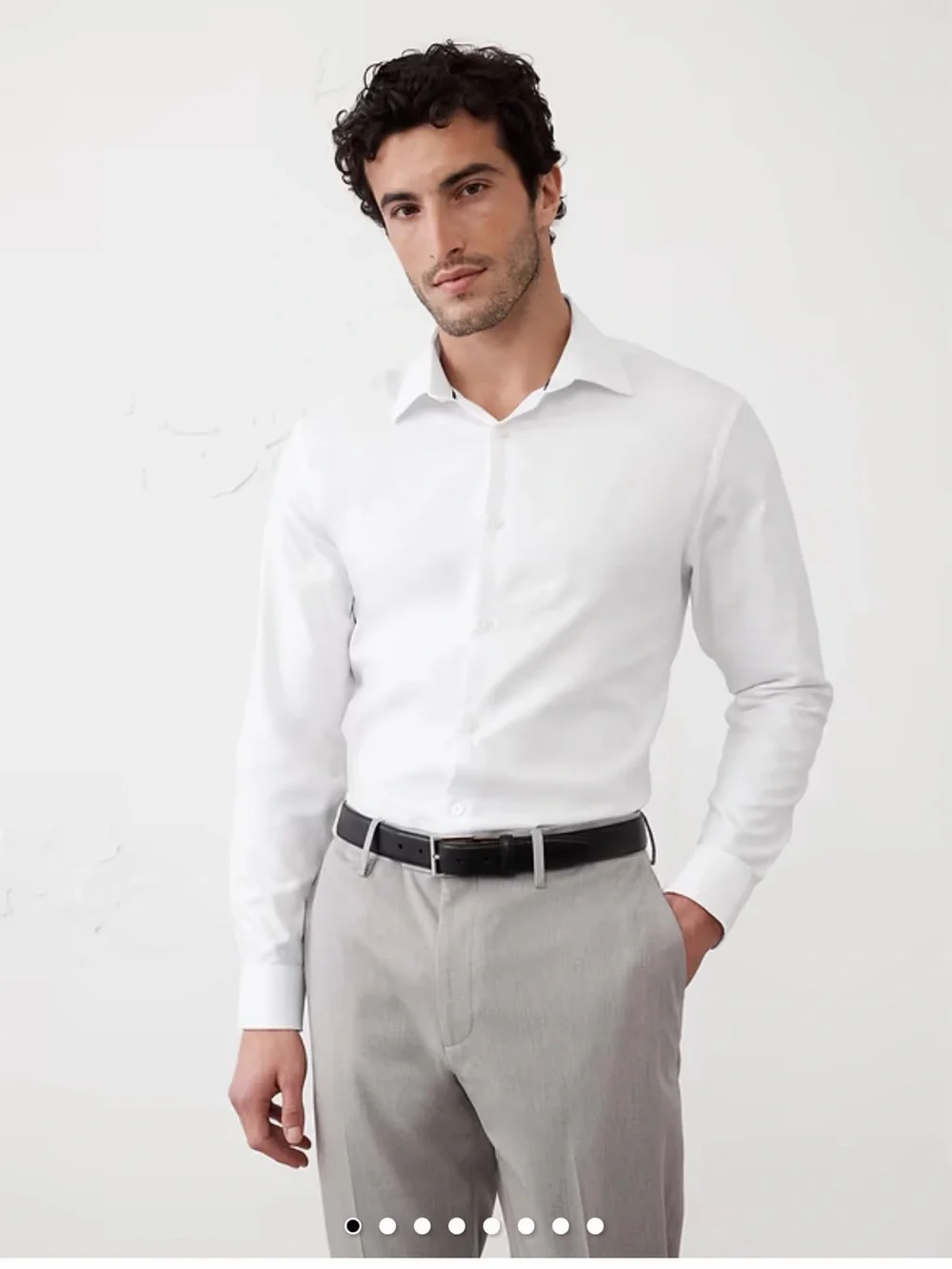 Banana Republic Men's White  Dress Shirt - Classic Collar